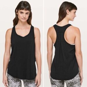 LULULEMON Black Love Tank Pleated‎ Racerback Size 6 Athletic Athleisure Yoga